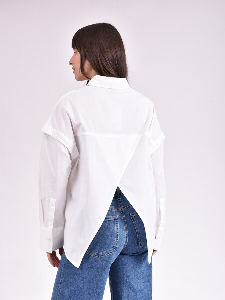 CAMISA MANGO BLANCO
