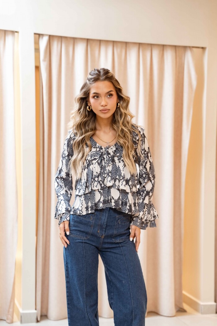 BLUSA ADELAIDE BLUE NATURAL SNAKE BLUSA ADELAIDE BLUE NATURAL SNAKE