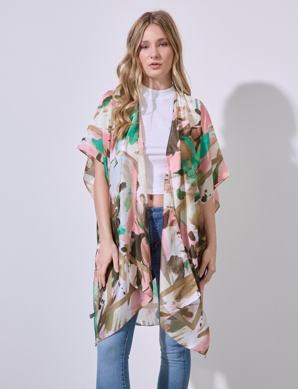 Kimono Printed MULTI/BEIGE