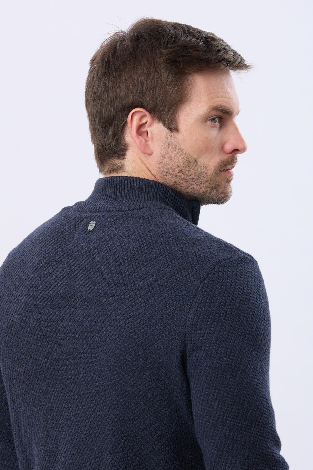 BUZO 1/2 CIERRE TEJIDO Azul