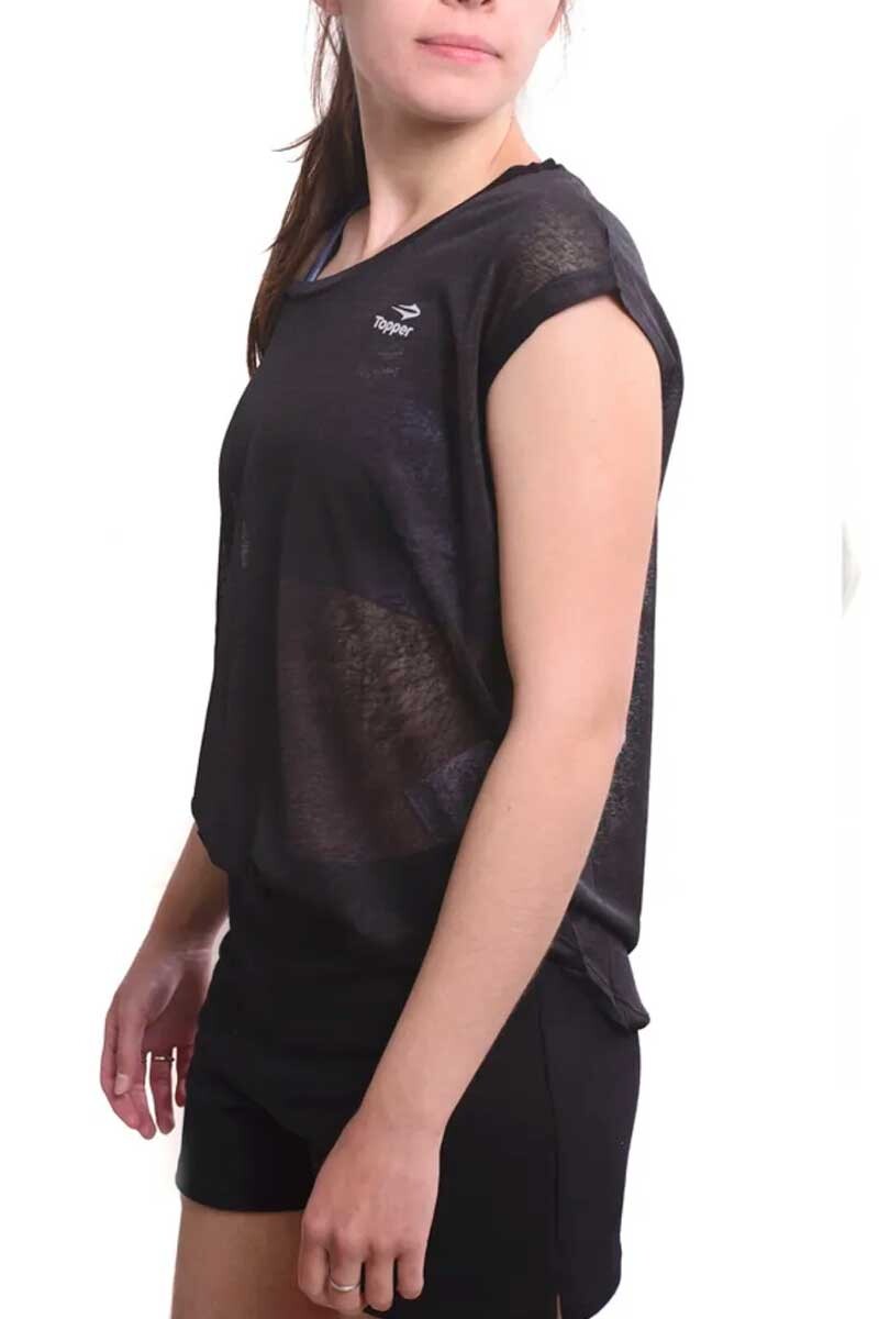 T SHIRT DAMA TOPPER TRNG Negro