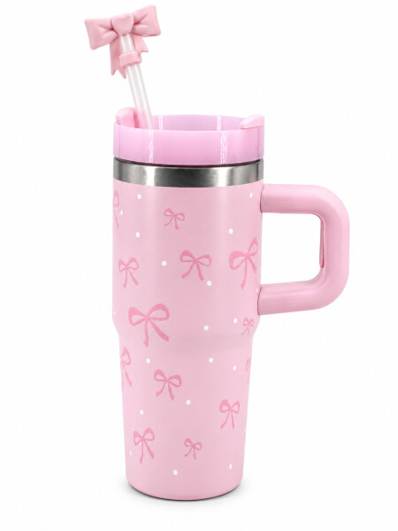 TAZA TERMICA LAZOS ROSA 500ML ROSADO