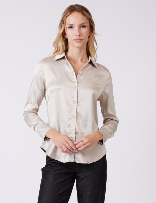 Camisa Saten BEIGE