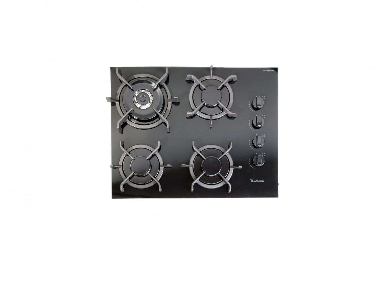Anafe De Empotrar James 4 Hornallas A Gas De Vidrio Negro 4 HAGBVN (BR) 