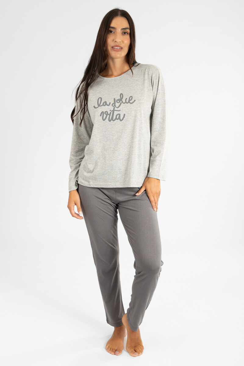 Pijama simple basic - Gris 