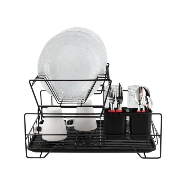 Escurridor de Platos de Cocina Escurreplatos de 2 Niveles Desmontable Color Negro Escurridor de Platos de Cocina Escurreplatos de 2 Niveles Desmontable Color Negro