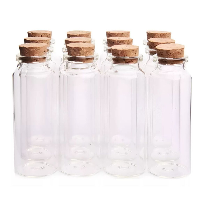 Tubo de Vidrio con Tapa Corcho x12 Und Tubo de Vidrio con Tapa Corcho x12 Und