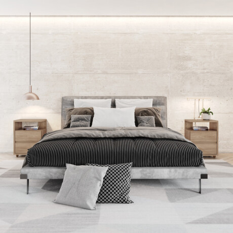 MESA DE LUZ O NOCHE CON ESPACIO Y DOS CAJONES RUSTICO