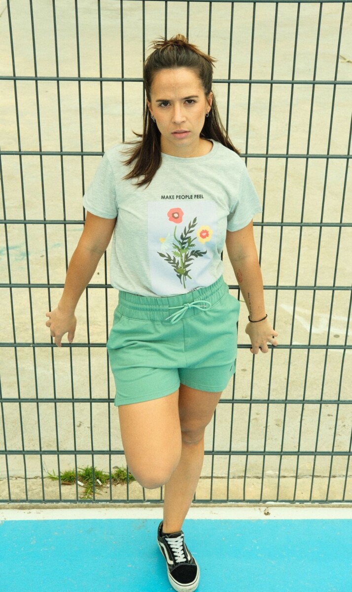 Remera estampada Suzy - Gris Melange 