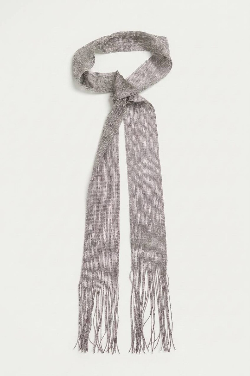 Pañuelo corbatín lurex plateado