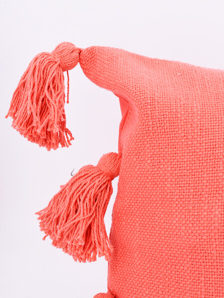 FUNDA DE ALMOHADON BORLAS CORAL