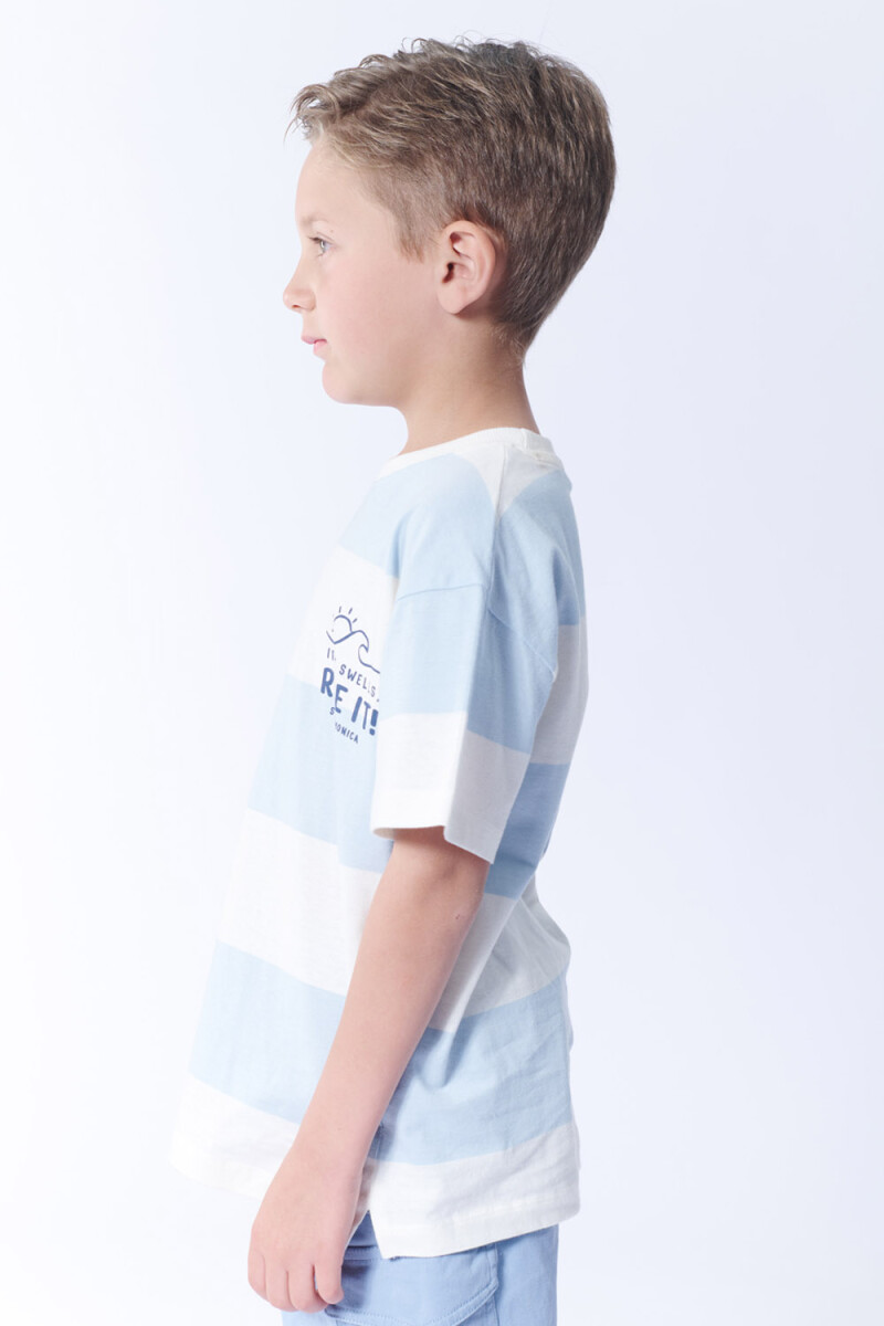Remera Rayas Celeste Y Blanco