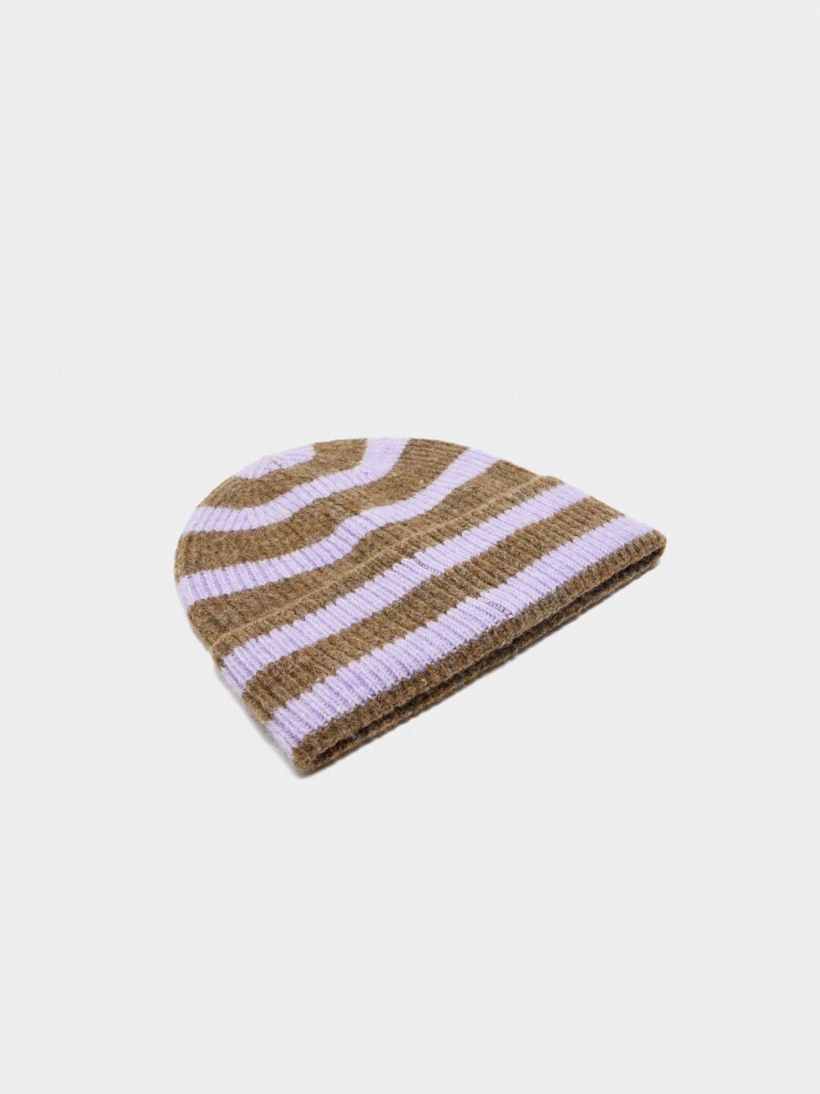 Gorro De Rayas Con Dobladillo multicolor