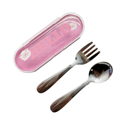 Cubiertos cartoons rosa