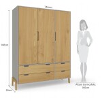 ROPERO - 3 PUERTAS LINEA WOOD GRIS