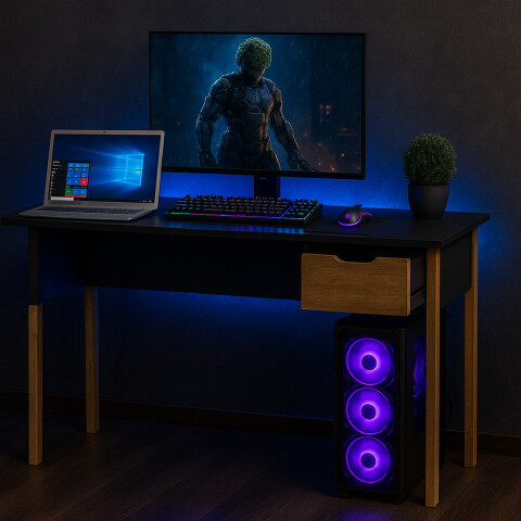 Escritorio Mesa Gamer en madera combinada con MDP Escritorio Mesa Gamer en madera combinada con MDP