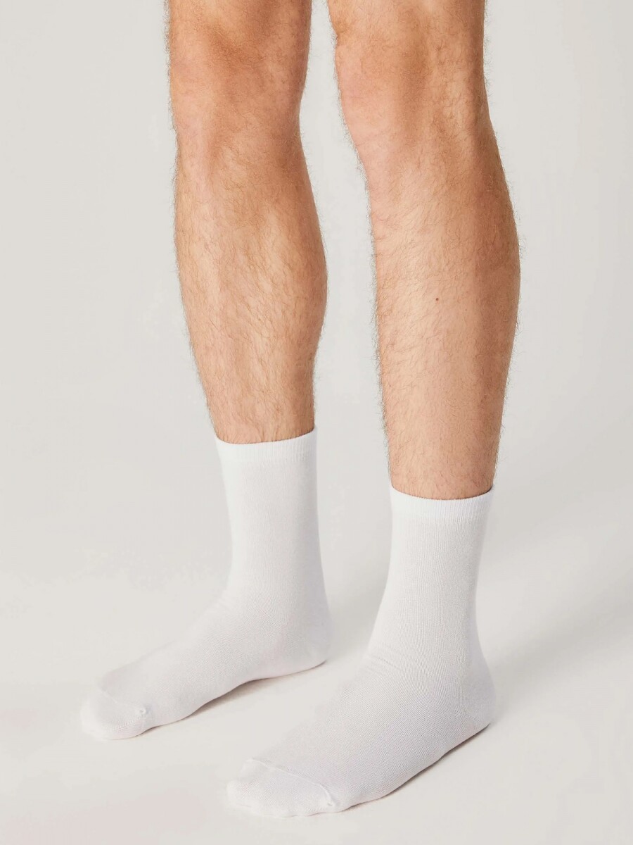 JUEGO DE 2 PARES DE CALCETINES LARGOS UNISEX - BLANCO 