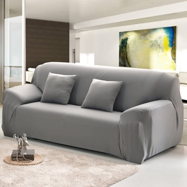 Cubre Sofa Elastico Elastizado Funda 4 Cuerpo Plaza Variante Color Gris Claro