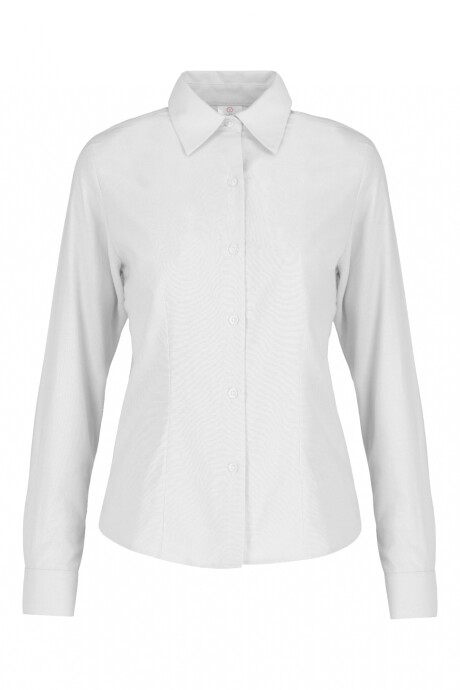 Camisa oxford manga larga dama Blanco