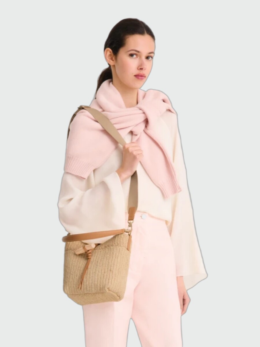 LONGCHAMP - LE ROSEAU RAPHIA, CARTERA BUCKET XS 