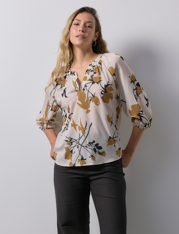 Blusa Gasa BEIGE/MULTI