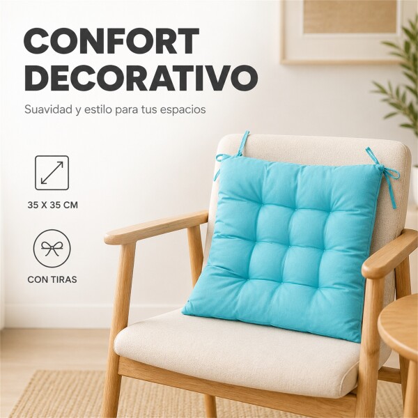 Almohadon Cuadrado Para Silla Eames Butaca Auto Colores Celeste