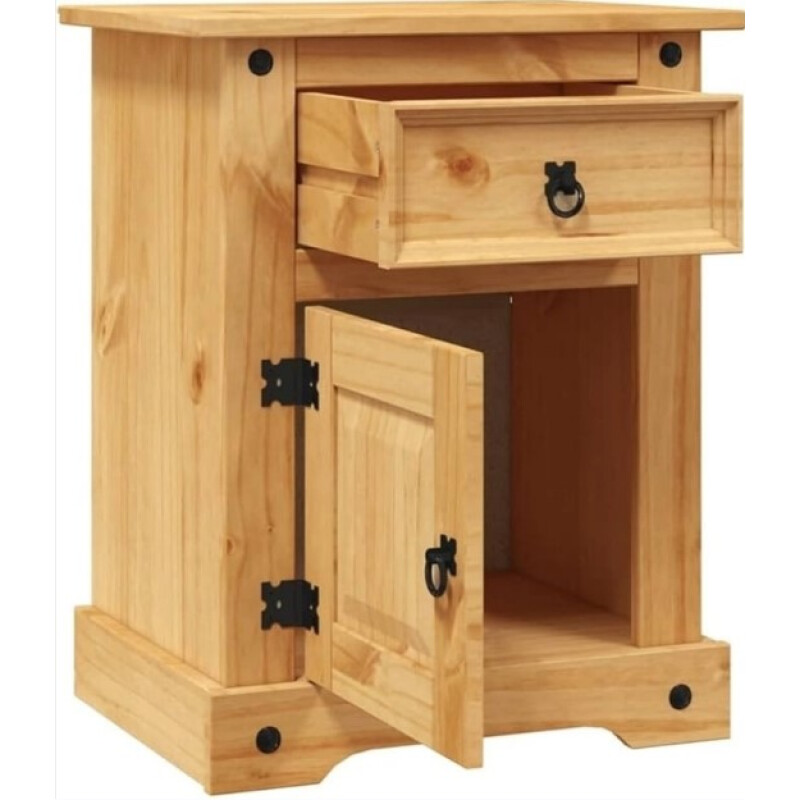 Mesa de Luz Grande Estilo Mexicano 1 Puerta 1 Cajon CERA NATURAL Mesa de Luz Grande Estilo Mexicano 1 Puerta 1 Cajon CERA NATURAL