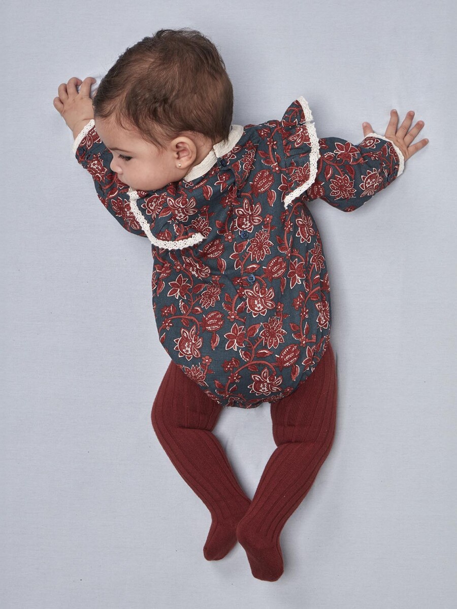 Ranita Estampado De Flores Petroleo