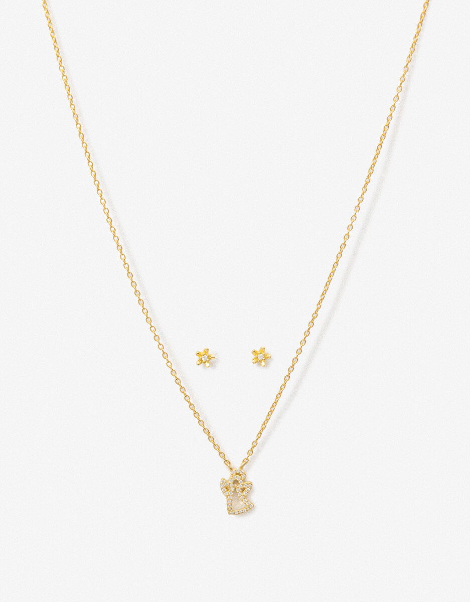 Set Aros Pasantes Y Cadena Plata 925 