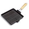 Plancha Grill Cuadrada de Hierro y Mango de Madera Plancha Grill Cuadrada de Hierro y Mango de Madera