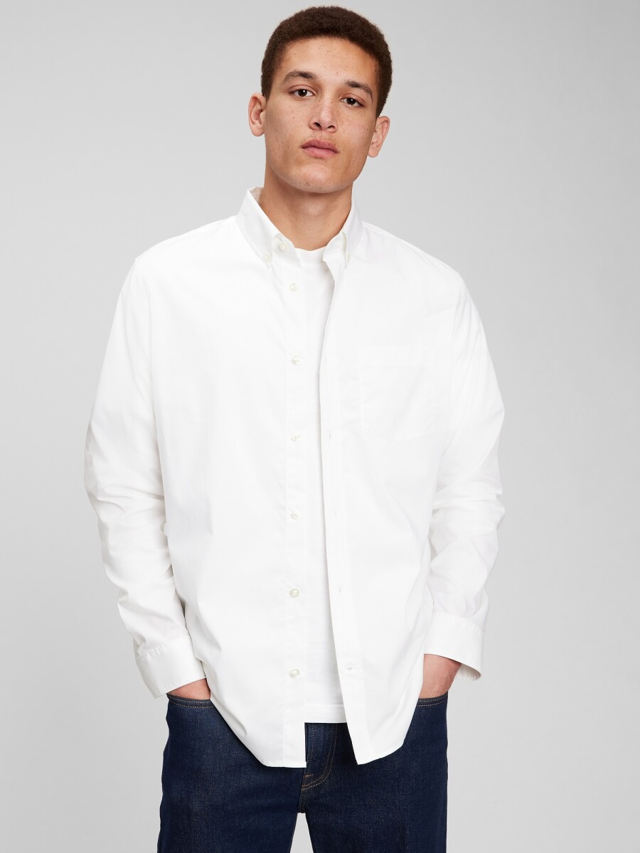 Camisa Poplin Standard Hombre - White V2 Global 