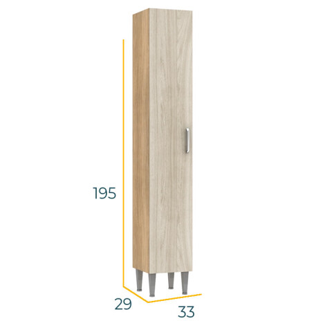 Mueble Multiuso 1 Puerta 3 estantes Linea Montreal Tokio 33X29X195 Mueble Multiuso 1 Puerta 3 estantes Linea Montreal Tokio 33X29X195