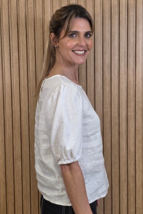 Blusa Gloria Puro Lino Blanco