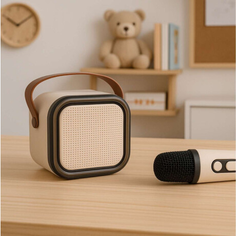 Parlante con luz y microfono karaoke Blanco