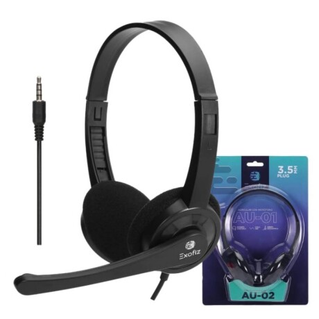 Auricular Exofiz Au-01 Con Micrófono 3.5Mm Universo Binario NEGRO