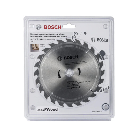 Disco sierra circular p/madera Ø184 24 dien. Bosch BS3324