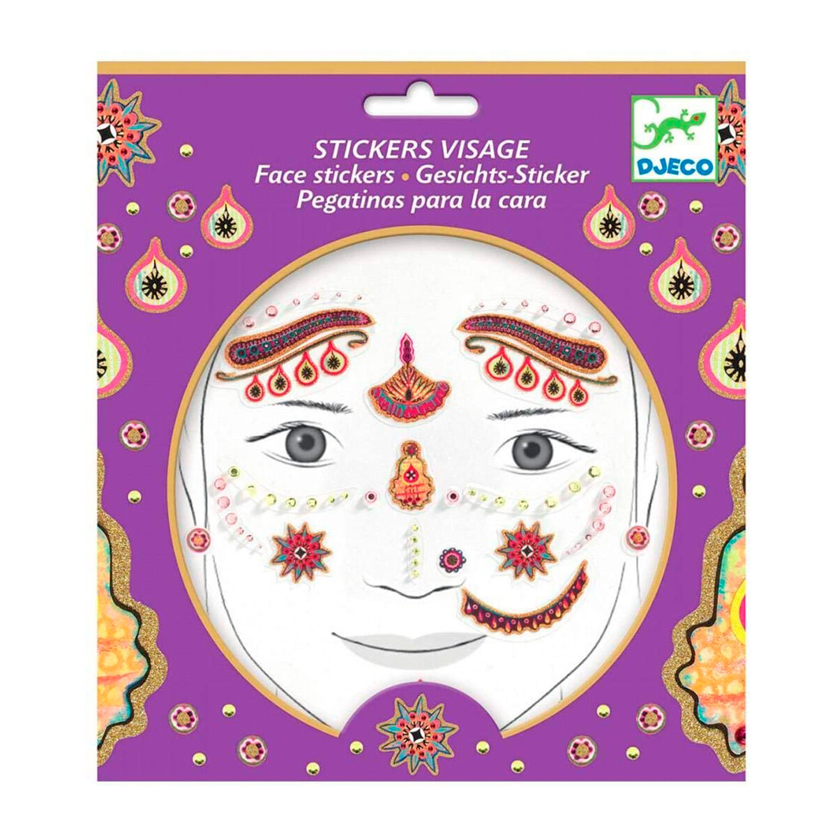 Maquillaje Facial En Stickers Princesa India 