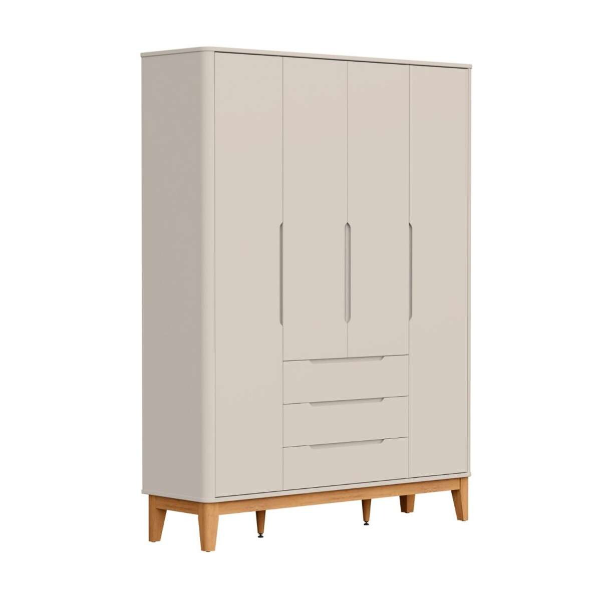 Ropero 4 puertas 3 cajones Boom - Gris 
