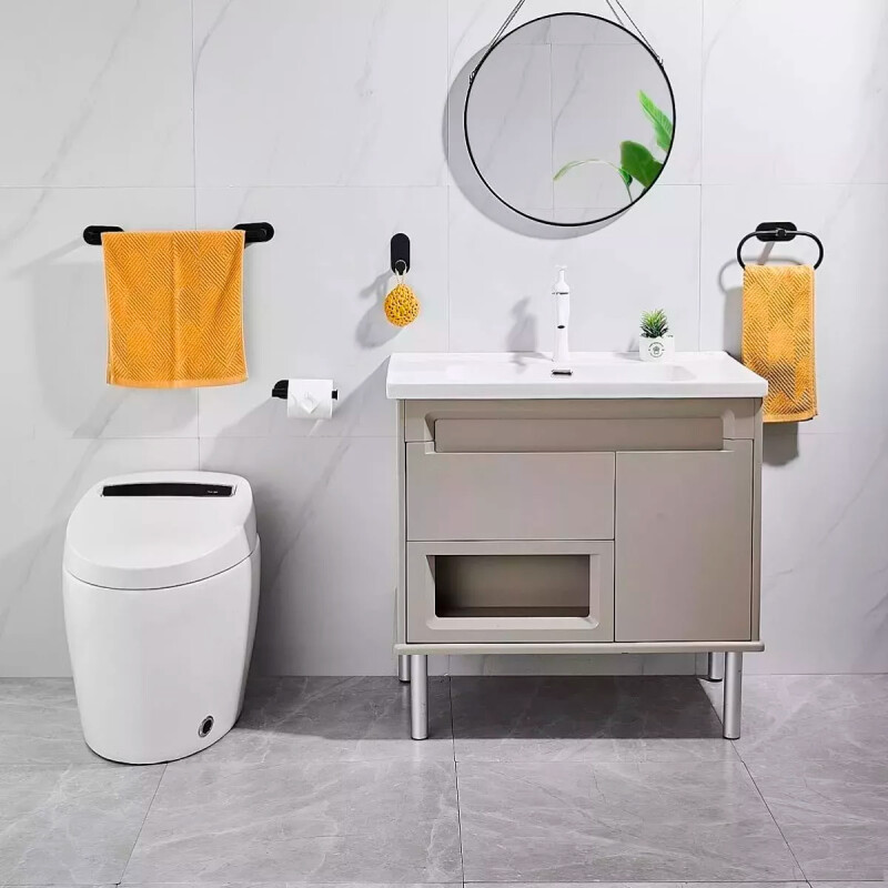 Conjunto de accesorios para baño 4 piezas adhesivas NEGRO