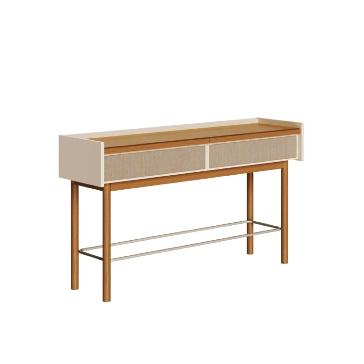 Consola Despojador Dune Manhattan - 2 Cajones - Blanco/natur 