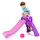 Tobogán Infantil Plástico Mediano P/niño + Aro Basket Violeta con rosado