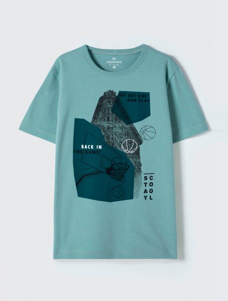 CAMISETA INFANTIL CON ESTAMPA VERDE