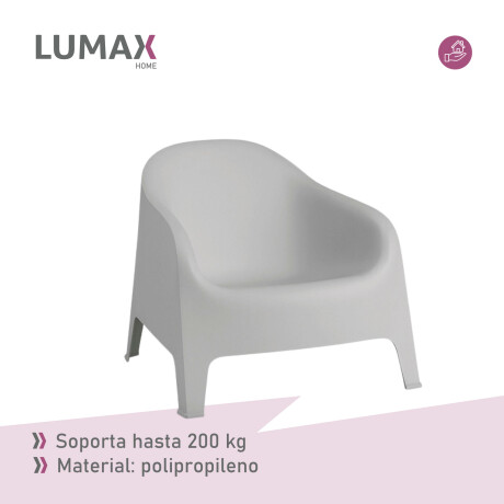 Set de 2 Silla Plastico Skarpo Jardin Liso Gris