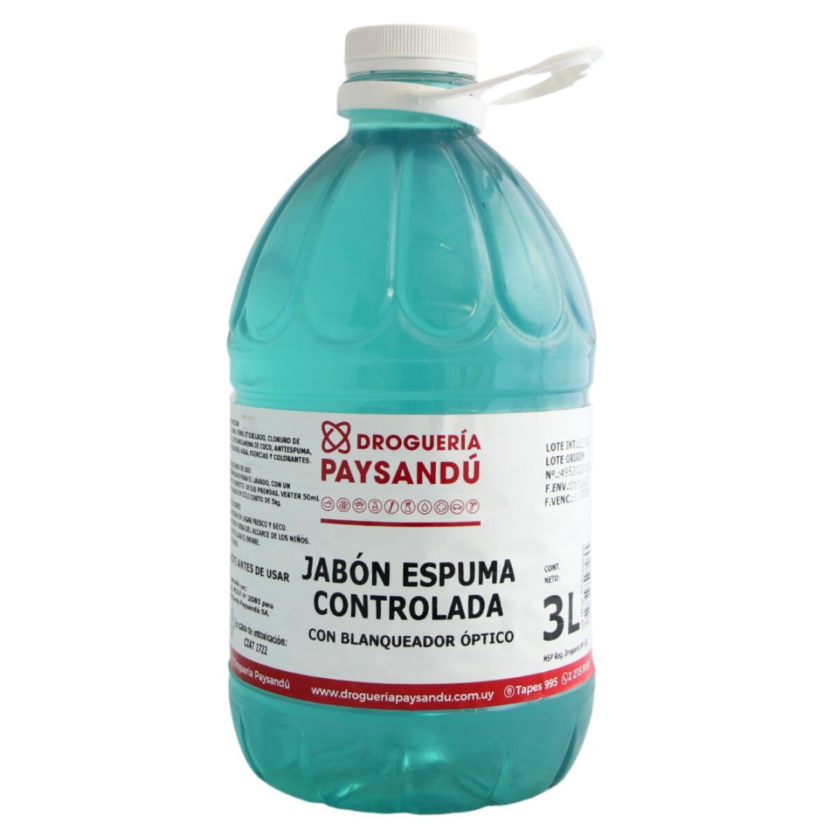Jabón liquido espuma controlada con blanqueador óptico 3L 