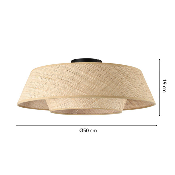 Lámpara de techo vintage fibra natural MARFORD EG0044