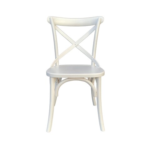 SILLA CROSS 46x42x87CM ASIENTO EN MADERA BLANCO SILLA CROSS 46x42x87CM ASIENTO EN MADERA BLANCO