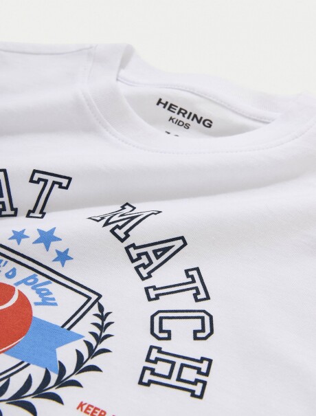 CAMISETA BÁSICA CON ESTAMPA BLANCO