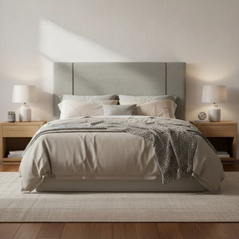 Respaldo de sommier King 1.97mts - Color gris con puntitos negros y blancos Respaldo de sommier King 1.97mts - Color gris con puntitos negros y blancos