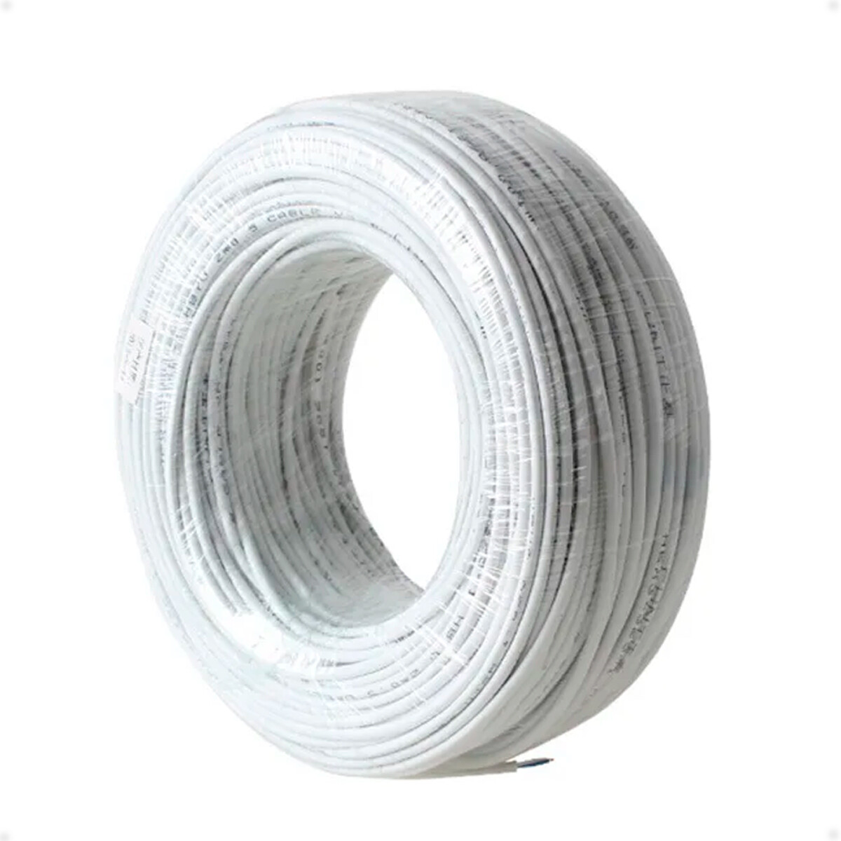 Cable De Cobre Flexible 2,00 mm rollo de 100m Color Blanco 