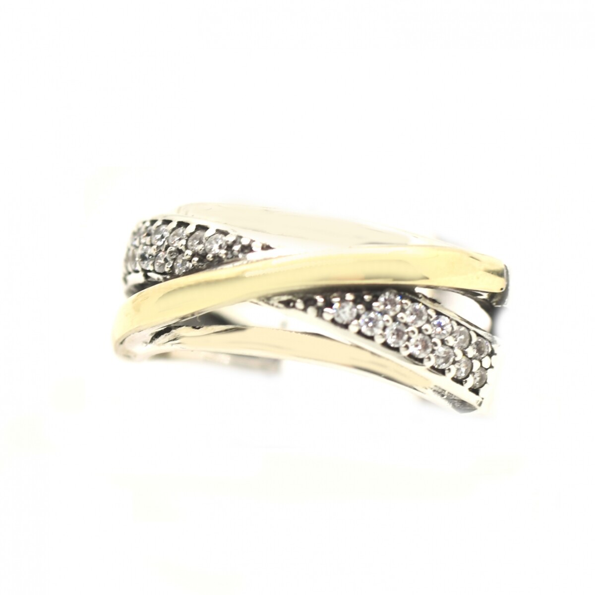 Anillo en Oro y Plata 925 con Zirconias 